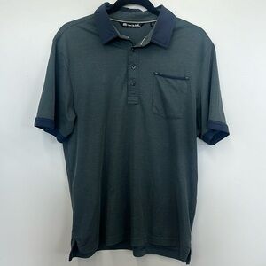 Travis Mathew green gray blue golf polo M
